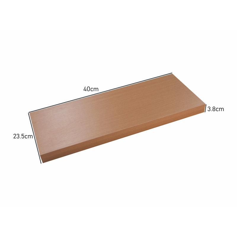 Katie-Jane Pack of 2 Oak Effect Floating Shelves, 3.8cm H x 40cm W x 23.5cm D