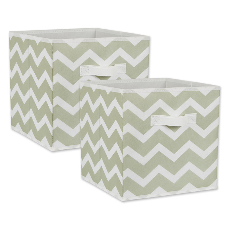 Ensemble de cubes en tissu à chevrons, Beige