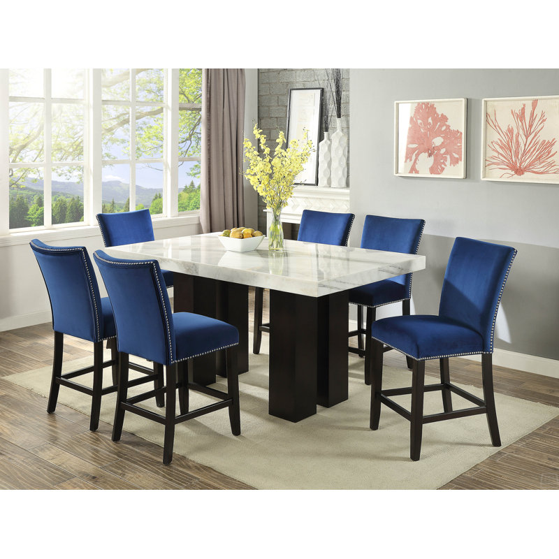 Chaise de comptoir en velours (ensemble de 2)