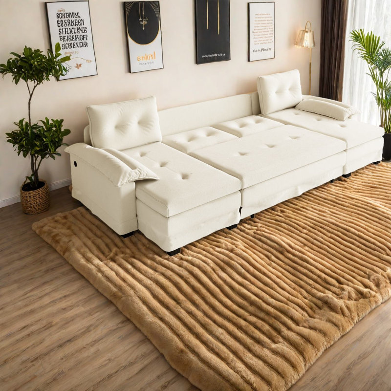 Canapé-lit modulaire en chenille de 109,5 pouces Sleeper