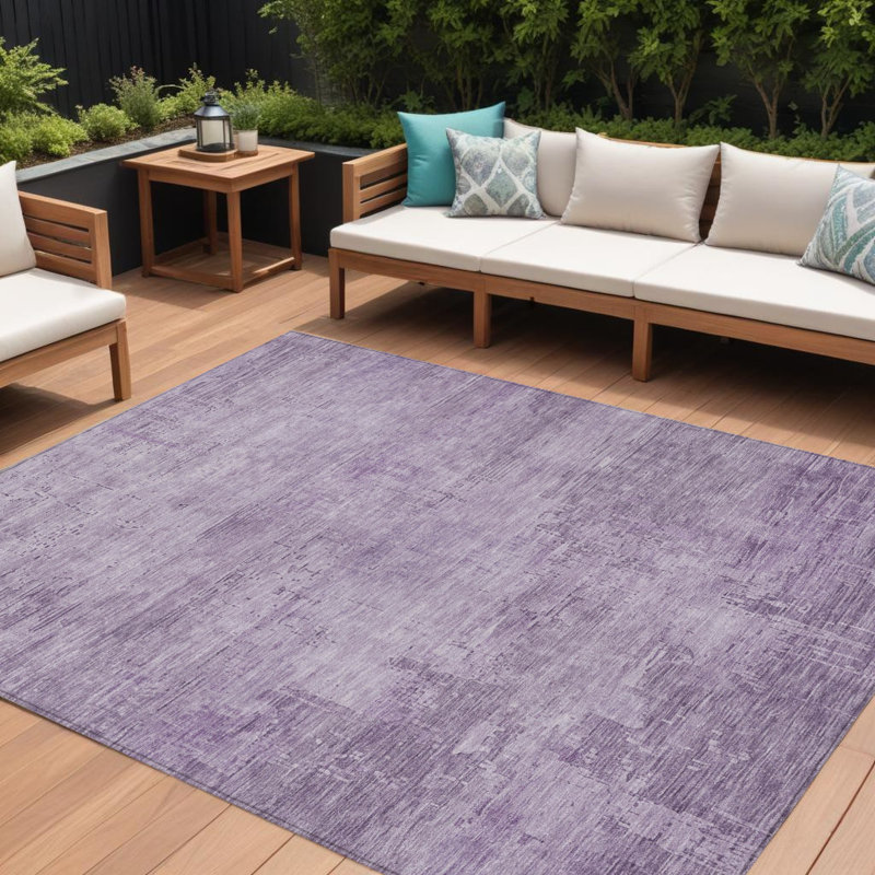 Tapis intérieur lavable abstrait 8 pi x 10 pi lavande et prune