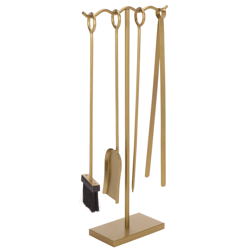 Ensemble d'outils de foyer Alcaide, Brass