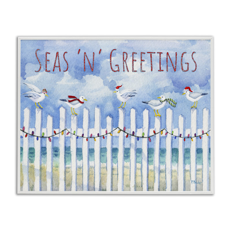  «Seas 'n' Greetings Seagulls, estampe numérique par Paul Brent, H 16 po x l 20 po