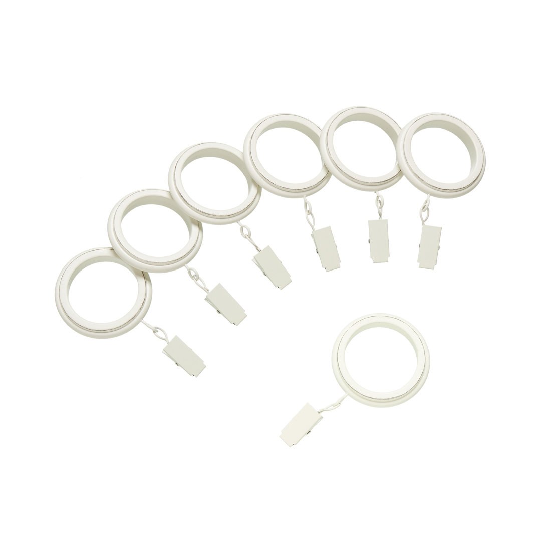 Leodore Farmhouse Collection Beveled Curtain Clip Rings, Fits Mode Farmhouse Curtain Rod Sets, 1 3/4 In (Set of 14) Symple Stuff 