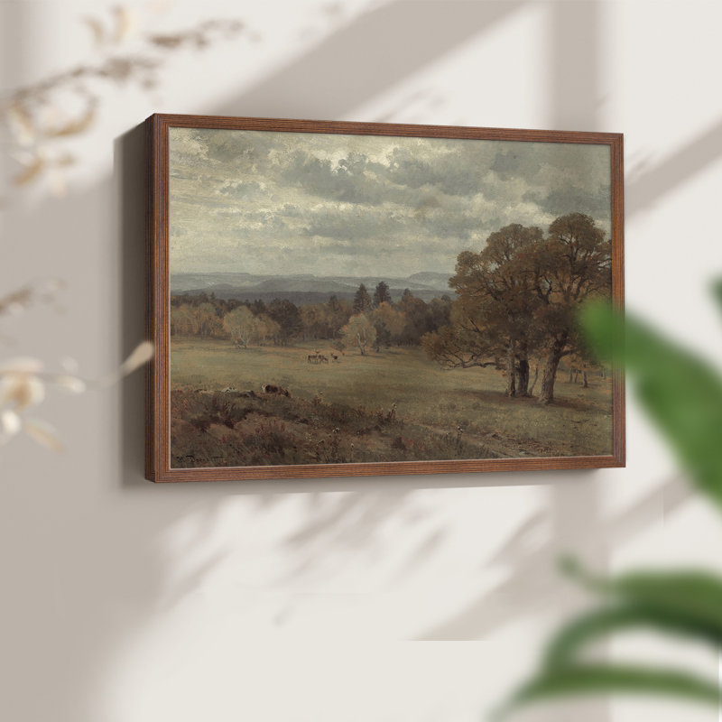 Paysages rétro-DCL XXVI-impression encadrée - réaménageable, H 11 po x l 14 po, Noyer