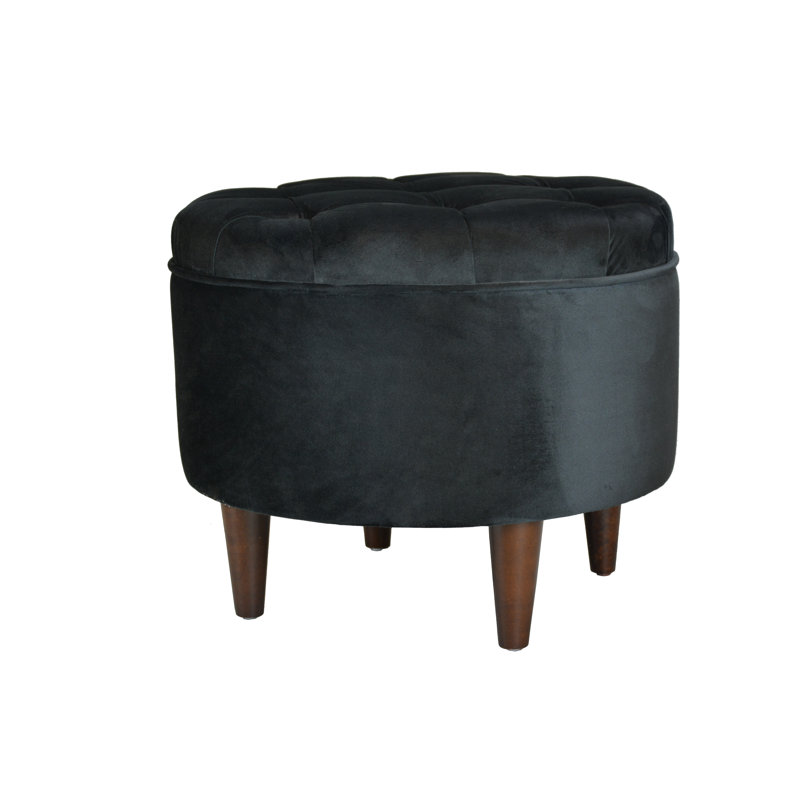 Larabee Upholstered Ottoman, Black