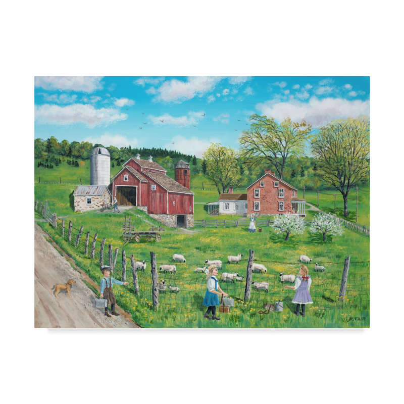 'Thats My Lamb' Acrylic Painting Print on Wrapped Canvas, 14" H x 19" W x 2" D