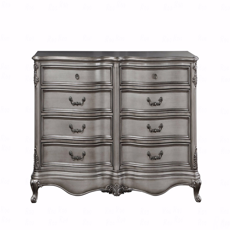 Commode antique à finition platine