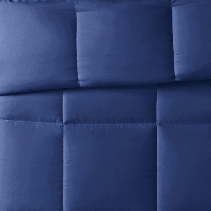 Truly Calm Antimicrobial Box Stitch Comforter, King Comforter + 2 Shams, Navy
