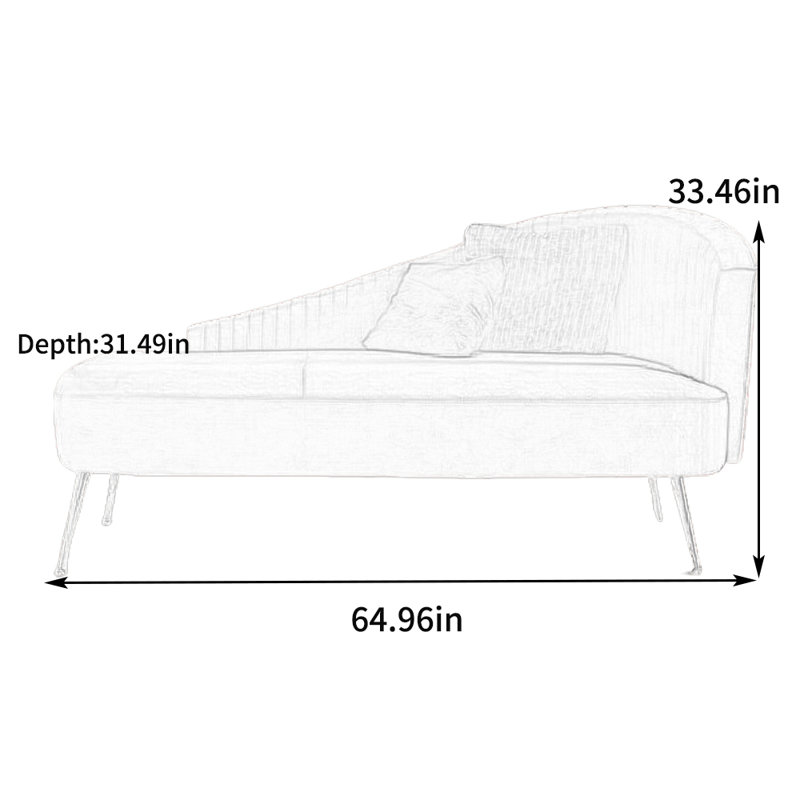 Chaise longue en éponge de luxe légère, Accoudoir à droite (vu de face)