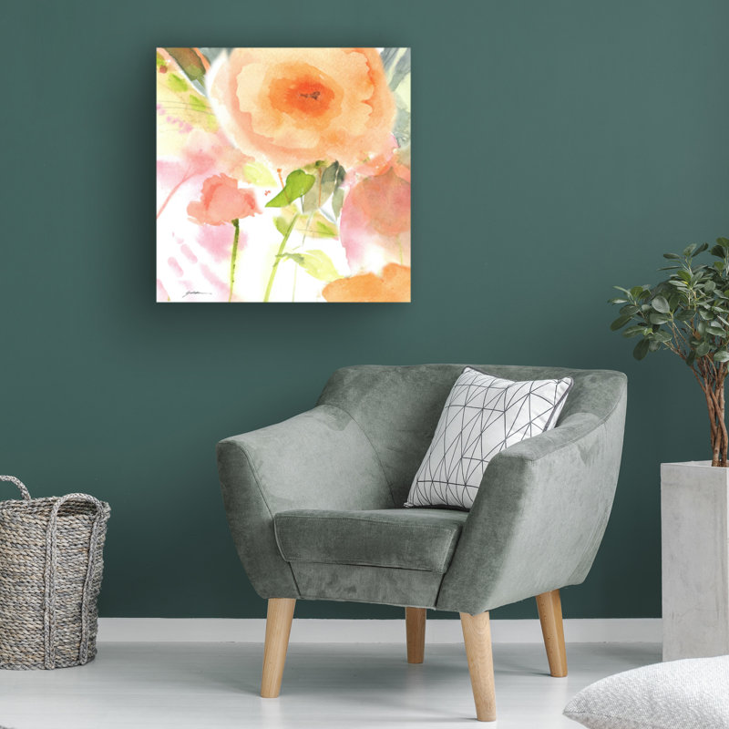 Art sur toile «bolche sheila», pêche dorée, H 14 po x l 14 po