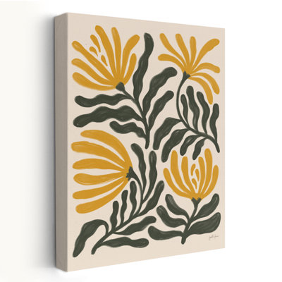 «Simple Petals I» - art floral floral crème noir