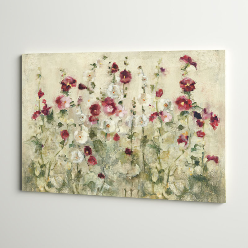 «Hollyhocks Row Cool» - Imprimé, H 12 po x l 18 po x P 1,5 po, Toile