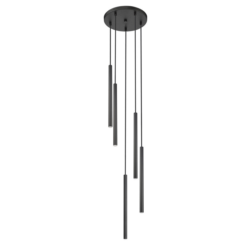 Lustre 5 lumières Mahlum, Noir mat