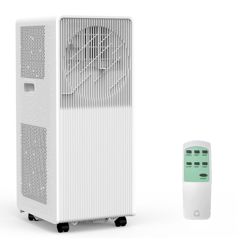 Climatiseur portatif 10000 BTU sans drainage 3-en-1 pour chambre à coucher avec ensembles de fenêtre télécommandés 24 min. 160-215 pieds carrés Blanc