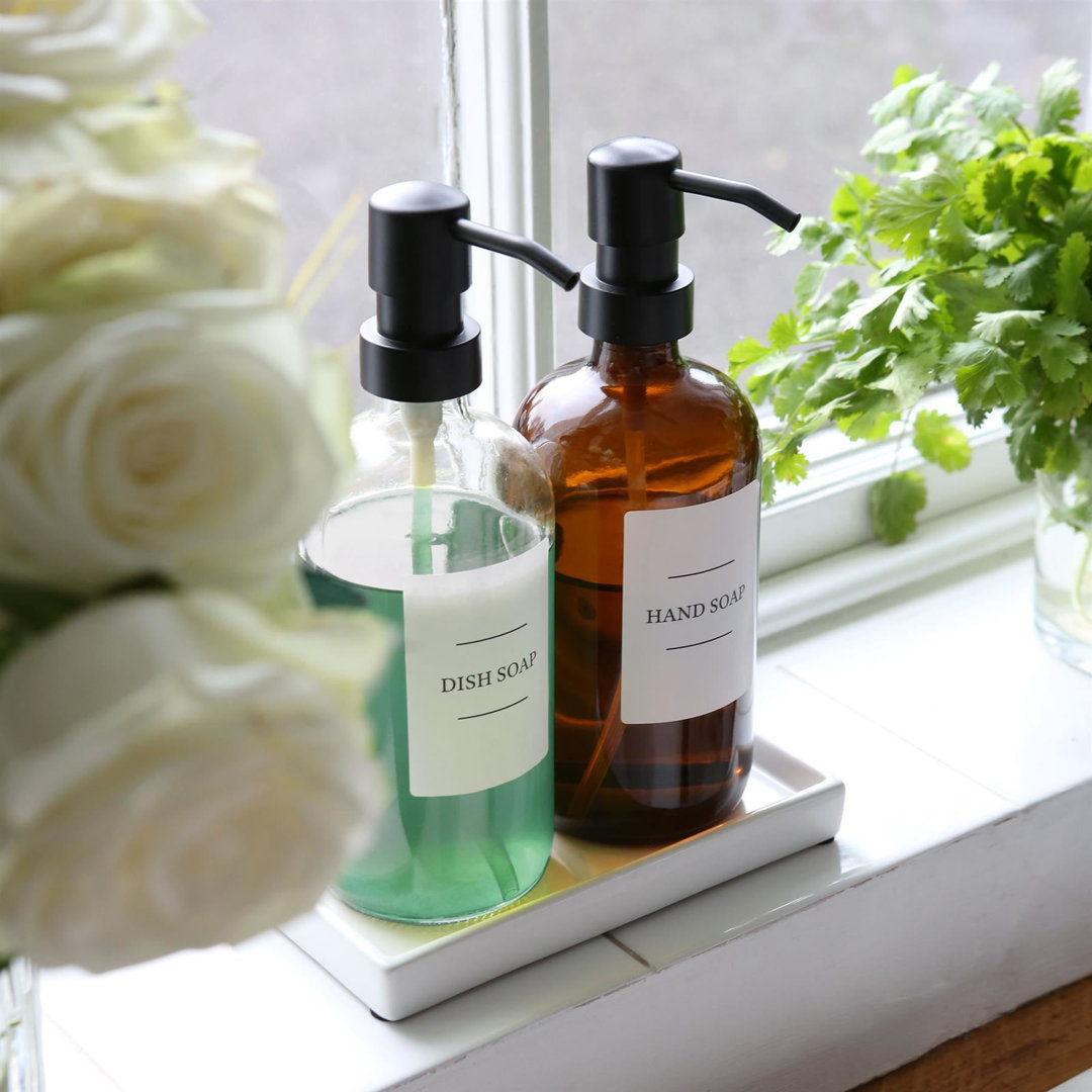 Glass Soap Dispensers with Labels - 500ml