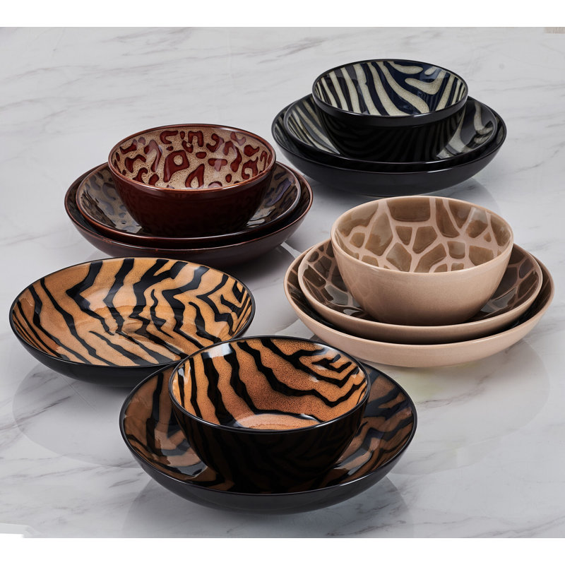 Mikasa Amari 12-Piece Stoneware Dinnerware Set, Service for 4