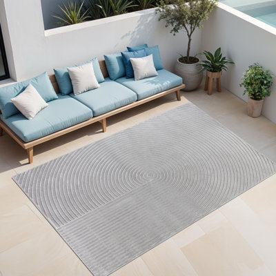 Michoel In- & Outdoor Scandi Modern Boho Grey Area Rug