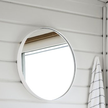 De Soto Metal Wall Mirror, White