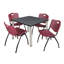 Plateau de table Kee Square, 4 chaises empilables-1077686511-1077686486-1077686487