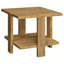 Table de bout carrée avec une tablette ouverte