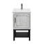 Petit meuble-lavabo autoportant de 20 po avec lavabo, robinet et lavabo en céramique blanche | Idée cadeau-2137635482-2137635481