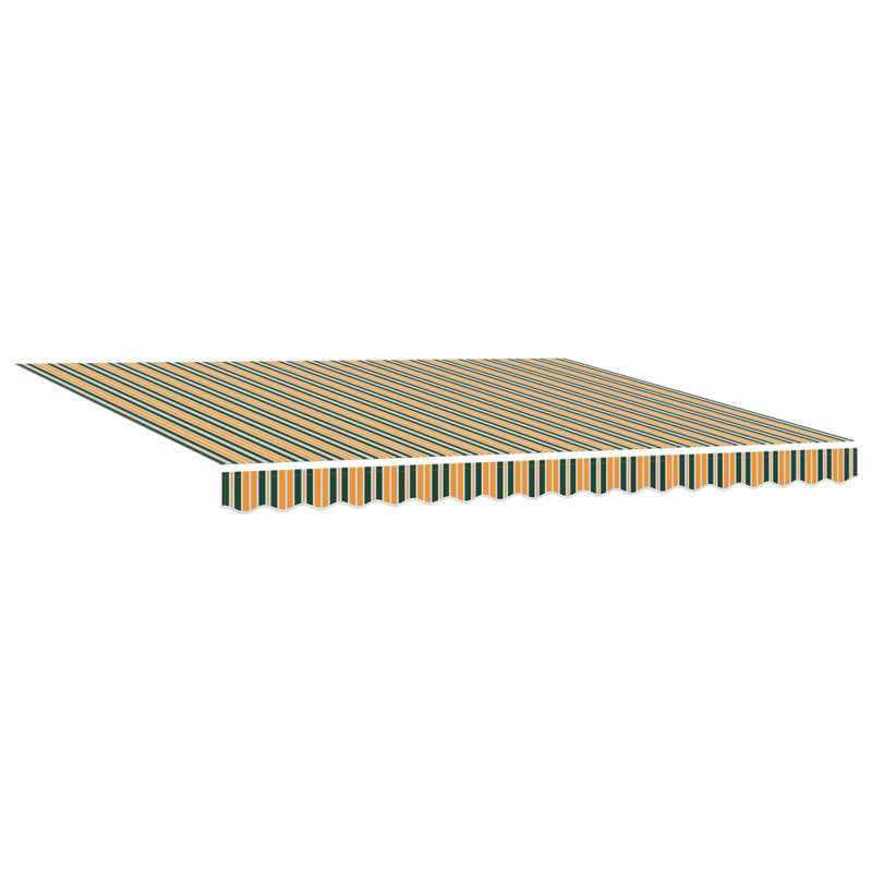 Latitude Run Retractable Patio Awning, 380 cm W x 295 cm D, Green/Yellow Striped