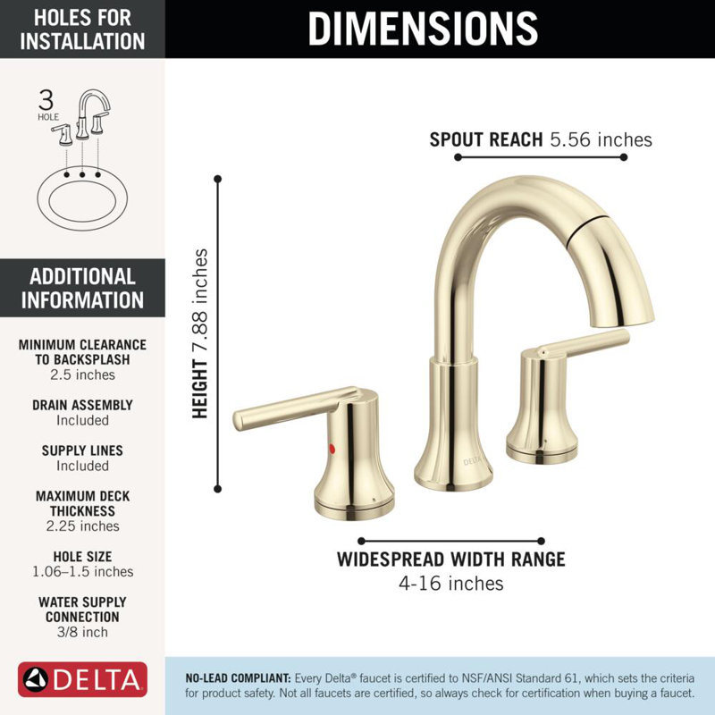 Two Handle Widespread Pull Down Bathroom