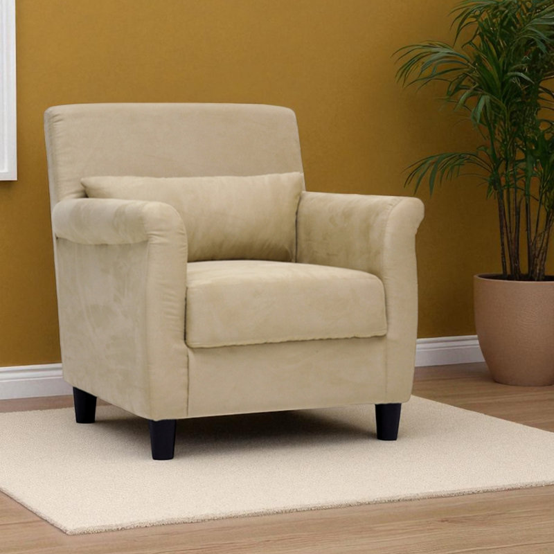 Fauteuil Marquis avec pieds cylindriques effilés en plastique noir, H 33 po x l 31 po x P 30 po