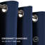 Luxury 230 GSM 100% Blackout Eyelet Room Darkening Curtain Pair-968236125-968236103