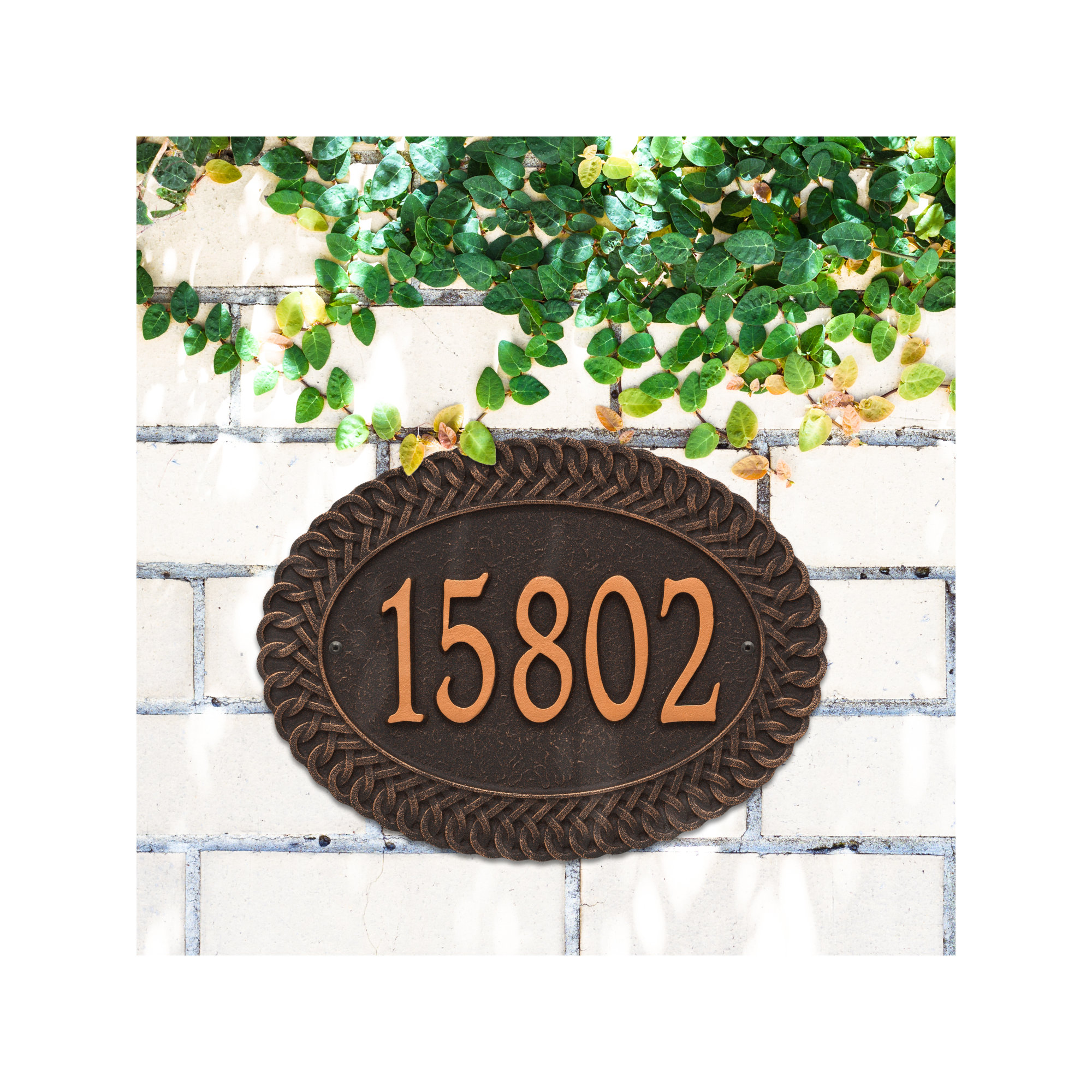 Personalized Standard 1-Line Wall Address Plaque, Oil Rubbed Bronze, Yes