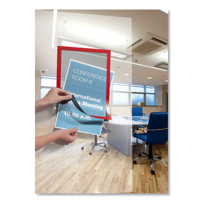 DURAFRAME Sign Holder, 8 1/2" X 11", Red Frame, 2/Pack