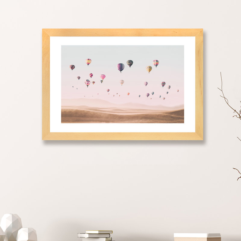 « air balloons », photographie, H 16 po x l 24 po x P 1 po, Papier encadré de bois naturel