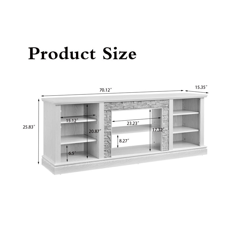 Crédence de rangement l 70,12 po Cadhan, Blanc
