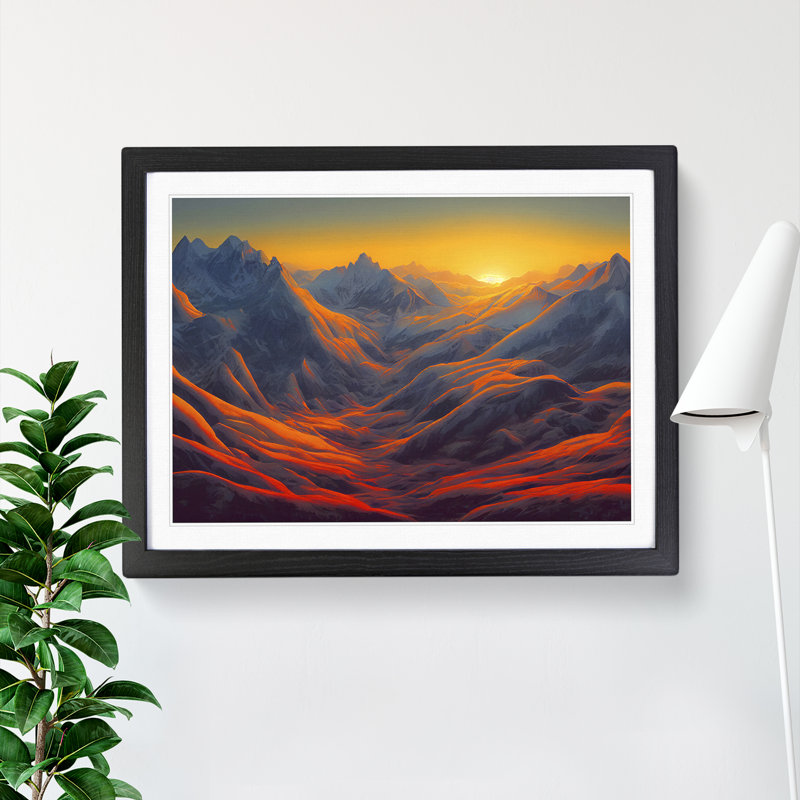 A Mountain Sunrise - Framed Print, Black Framed, 25cm H x 34cm W x 2cm D