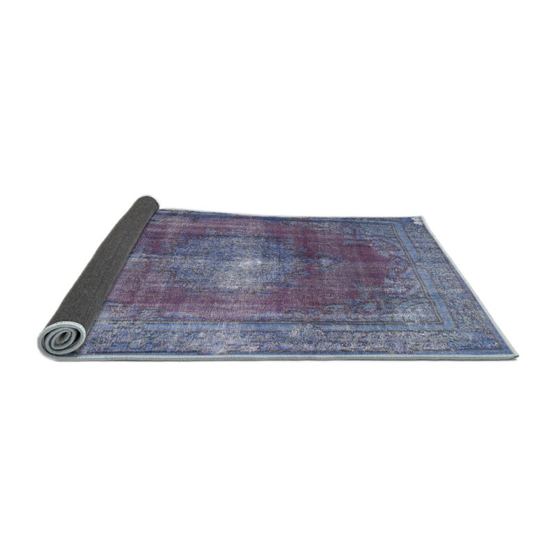 Tapis traditionnel bleu / rouge Amoll, Rond 4 pi