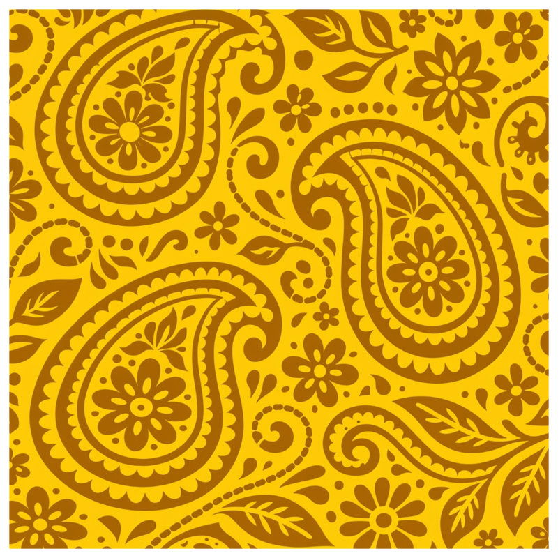 Couvertures brun et jaune à motif cachemire, 50in W x 60in H