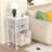 White Rolling File Cart - 3 Storage Drawers, Wood & Mesh Hanging File Organizer With Wheels (Under Desk File Cabinet For Home Office, 11.81"D×14.8"W×25.39"H)