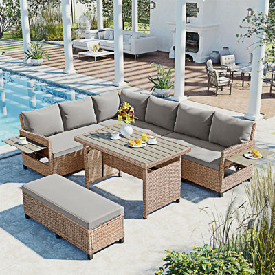 Ensemble de canapé modulaire en rotin pour l'extérieur 5 pièces 5 pièces