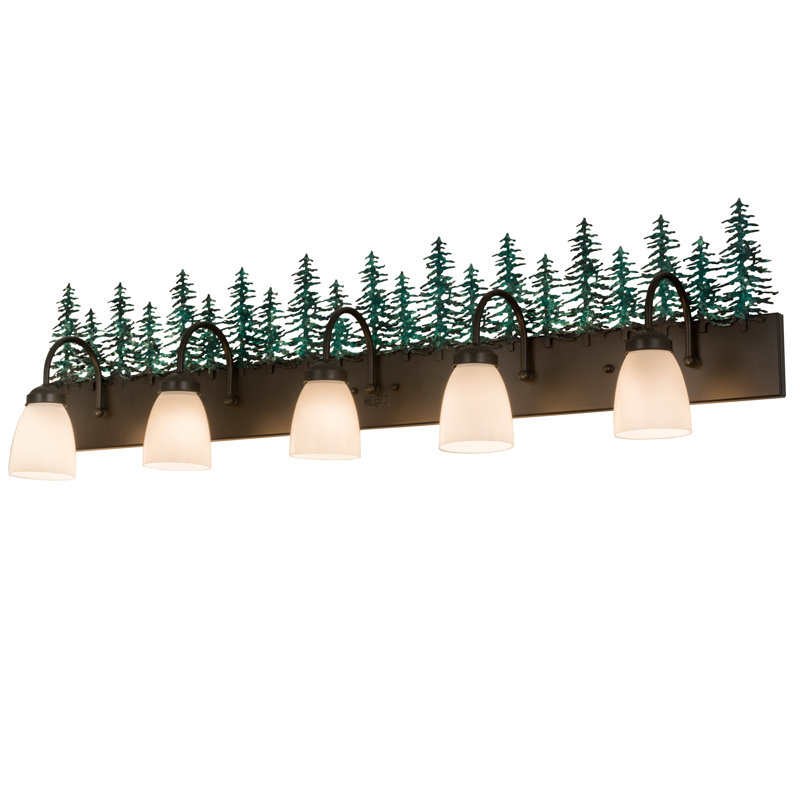 Rustic Lodge 5 - Light Vanity Light, 12.5" H x 48" W x 8.5" D, Dark Walnut