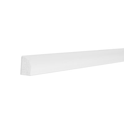 Plastique blanc 0,75 po d'épaisseur x 0,44 po de largeur x 96 po de longueur, base murale blanche