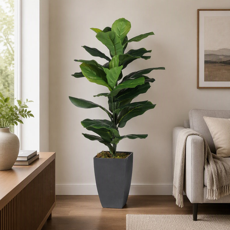 Plante artificielle en pot fabriquée à la main, d'une hauteur d'environ 35 pouces, parfaite pour divers environnements intérieurs