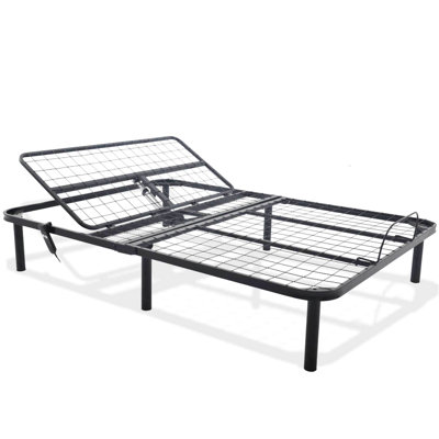 Queen Bed Base With Head Up Adjustable Option, And Stable, 14.41 In Product Height, Black Steel Only Foundation, 88.23 Lb Package Weight, Design