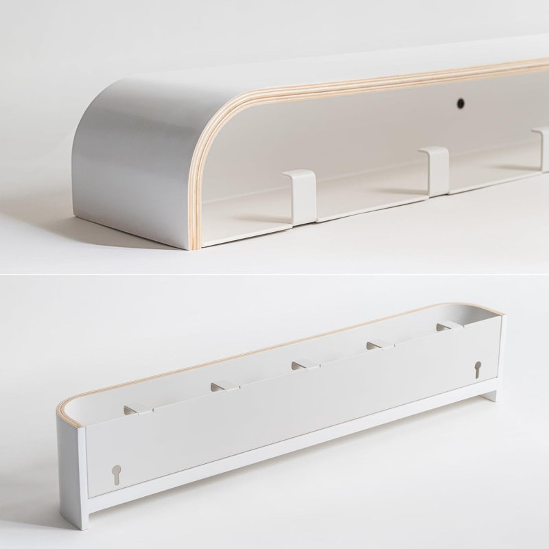 Wall 5 - Hook Coat Rack, White