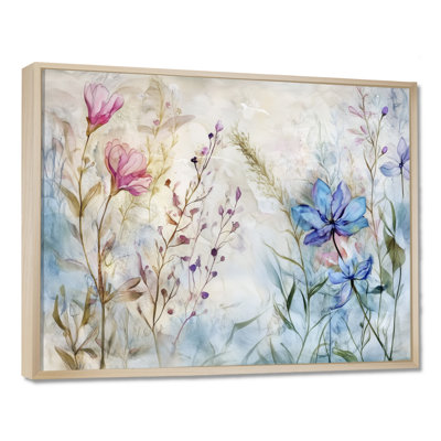 Blooming Flowers Canvas, Spring Meadow Wall Art, Spring Wildflowers Meadow