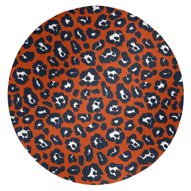Animal Print Indoor Rug, Round 5'