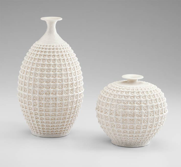 Diana Ceramic Table Vase, 8.25" H x 8.25" W x 8.25" D