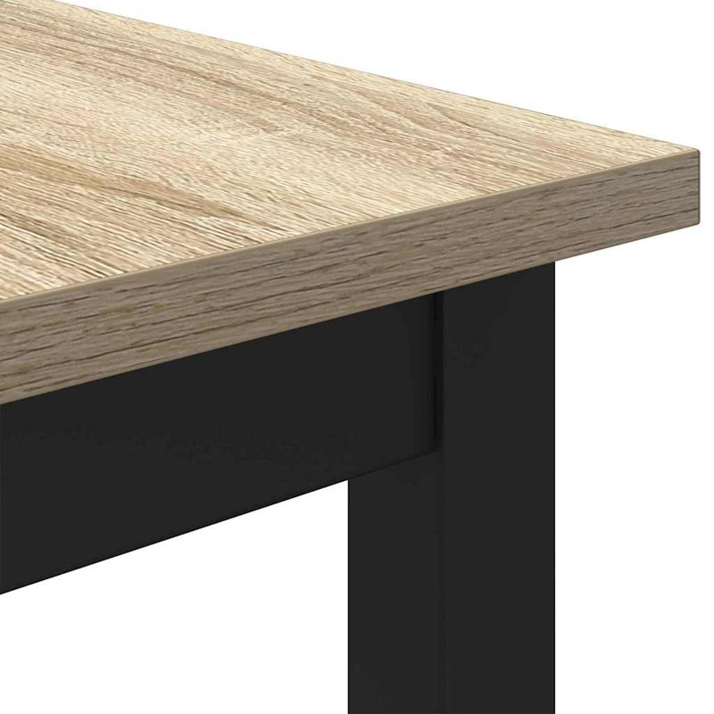 Metal Base Dining Table, Sonoma Oak