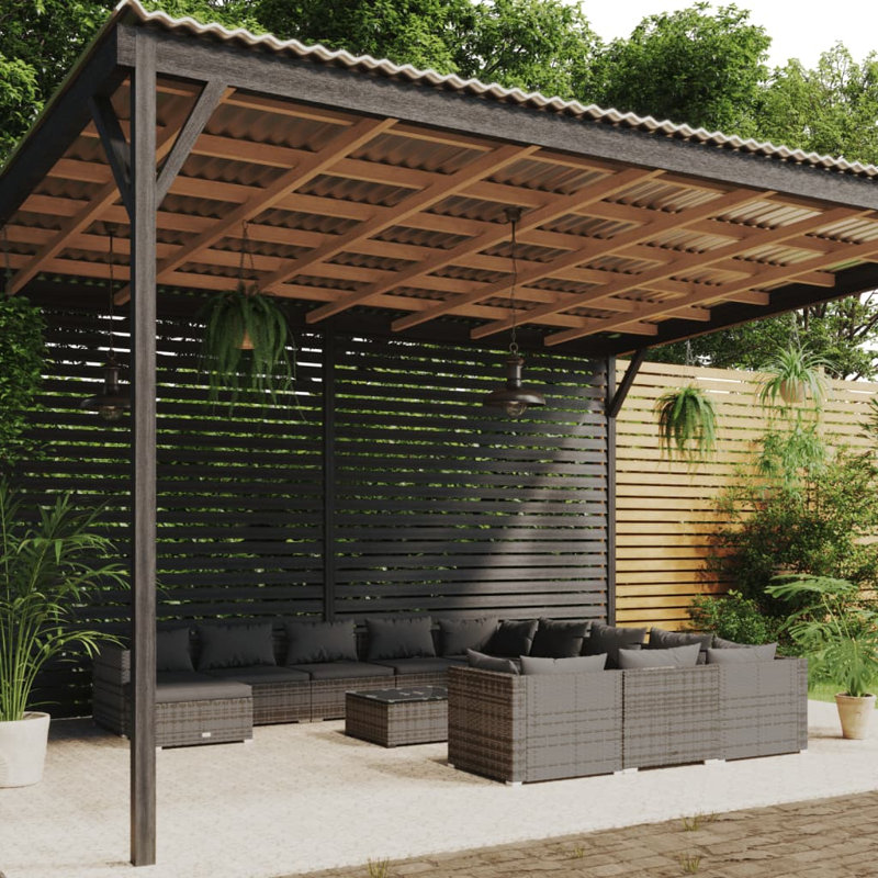 Ensemble modulaire de patio 23,6 po de large avec coussins, Rouge cannelle, Brun