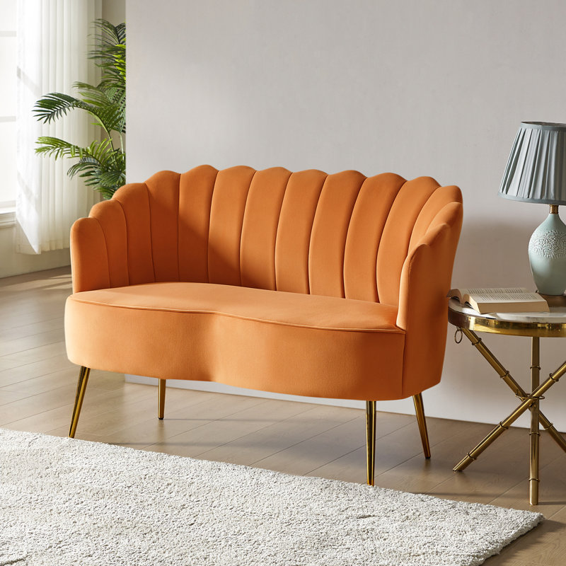Causeuse Hendrix, Velours orange